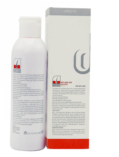 شامپو تقویت کننده بیوتین موهای خشک دلانو